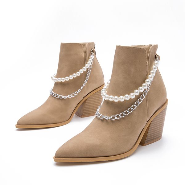 fashion women winter boots 2022 designer short boot pointed toe high heel chain decoration martin ankle girl shoes, Black
fashion women winter boots 2022 designer short boot pointed toe high heel chain decoration martin ankle girl shoes, Black