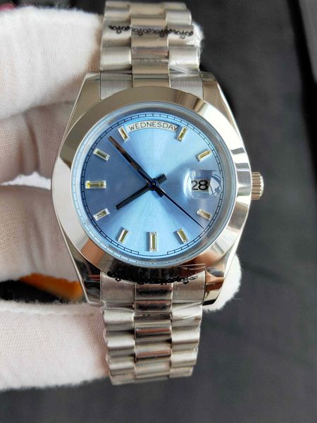 men's watch full stainless steel strap 41mm daydate automatic mechanical mens watches diamond man wristwatches sports self-winding men, Slivery;brown
men's watch full stainless steel strap 41mm daydate automatic mechanical mens watches diamond man wristwatches sports self-winding men, Slivery;brown