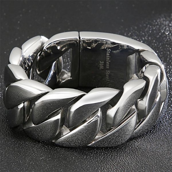 bangle heavy metal 31mm wide curb chain man bracelet men in stainless steel massive male jewelry mens bracelets bangles on hand handles 2208, Black
bangle heavy metal 31mm wide curb chain man bracelet men in stainless steel massive male jewelry mens bracelets bangles on hand handles 2208, Black