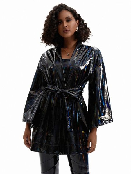 women's down & parkas x designed by tony drop shoulder belted pu leather coat s6k5#, Black
women's down & parkas x designed by tony drop shoulder belted pu leather coat s6k5#, Black