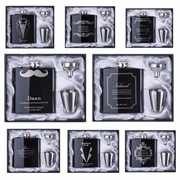 groomsman gift personalized engraved 6oz hip flask stainless steel with white & black box gift wedding favors261g
groomsman gift personalized engraved 6oz hip flask stainless steel with white & black box gift wedding favors261g