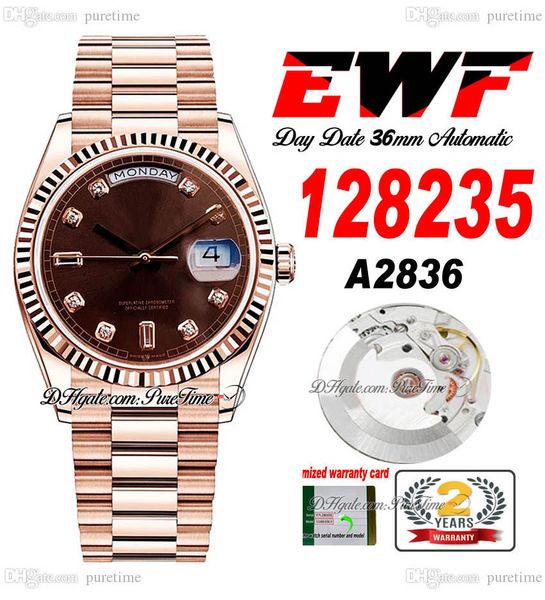 ewf day date 128235 a2836 automatic watch mens ladies 36 18k rose gold brown diamonds dial presidential bracelet same serial card super edit, Slivery;brown
ewf day date 128235 a2836 automatic watch mens ladies 36 18k rose gold brown diamonds dial presidential bracelet same serial card super edit, Slivery;brown