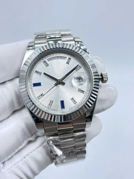 41mm daydate men's watches diamond number full stainless steel strap automatic mechanical 2813 movement wristwatches sports designer ma, Slivery;brown
41mm daydate men's watches diamond number full stainless steel strap automatic mechanical 2813 movement wristwatches sports designer ma, Slivery;brown