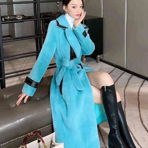 women's cape winter coat women clothing mink velvet thick warm mid-length splicing leather fashion long coats and jackets women t220831, Black
women's cape winter coat women clothing mink velvet thick warm mid-length splicing leather fashion long coats and jackets women t220831, Black