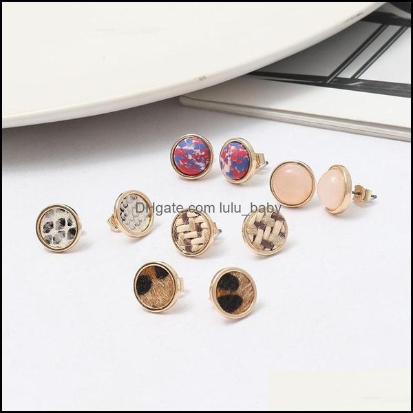 stud mini natural stone stud earrings round leopard print woven studs for women jewelry gift drop delivery 2021 dhseller2 dhg06, Golden;silver
stud mini natural stone stud earrings round leopard print woven studs for women jewelry gift drop delivery 2021 dhseller2 dhg06, Golden;silver