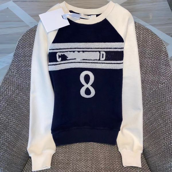 women's hoodie sweatshirt fashion contrast color number letter embroidery splicing casual pullover long sleeve jacket, Black
women's hoodie sweatshirt fashion contrast color number letter embroidery splicing casual pullover long sleeve jacket, Black
