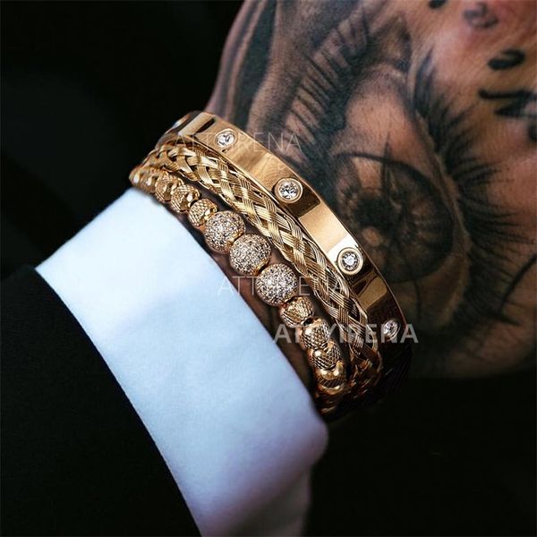 bangle 3pcs luxury micro pave cz round beads royal charm men bracelets stainless steel crystals bangles couple handmade jewelry gift 220831, Black
bangle 3pcs luxury micro pave cz round beads royal charm men bracelets stainless steel crystals bangles couple handmade jewelry gift 220831, Black
