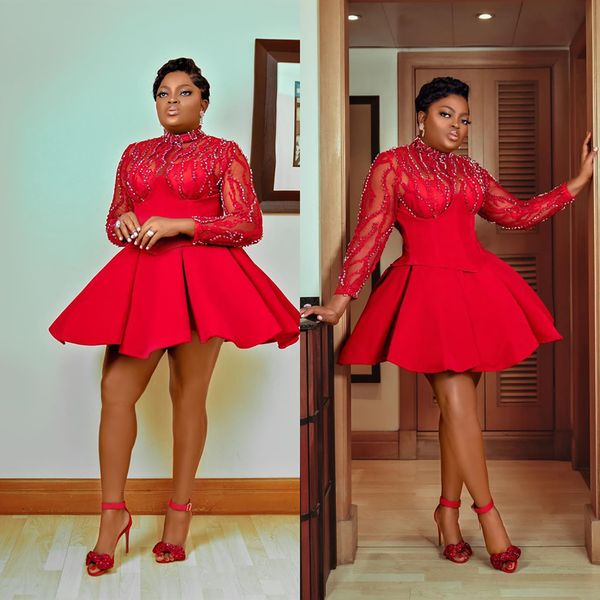 2022 gorgeous appliques prom dress full sleeve glossy satin evening dress high collar beads evening/party gowns vestidos de festa plus size, Black;red
2022 gorgeous appliques prom dress full sleeve glossy satin evening dress high collar beads evening/party gowns vestidos de festa plus size, Black;red