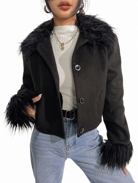 women's down & parkas fuzzy trim button front overcoat j0gz#, Black
women's down & parkas fuzzy trim button front overcoat j0gz#, Black
