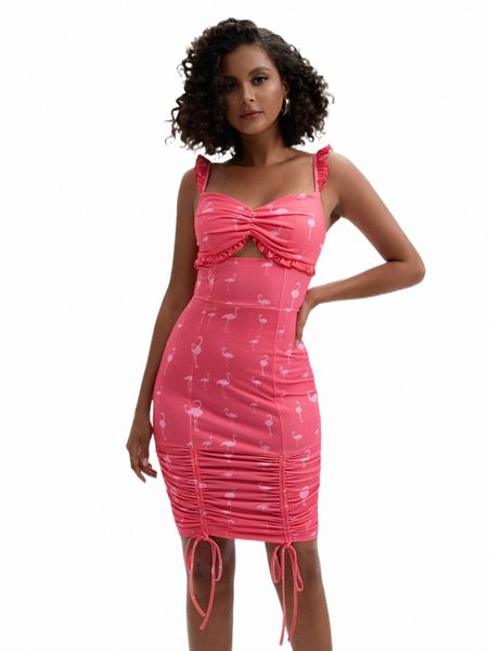 casual dresses x jian lasala flamingo print cut out drawstring ruched bodycon dress e9yu#, Black;gray
casual dresses x jian lasala flamingo print cut out drawstring ruched bodycon dress e9yu#, Black;gray