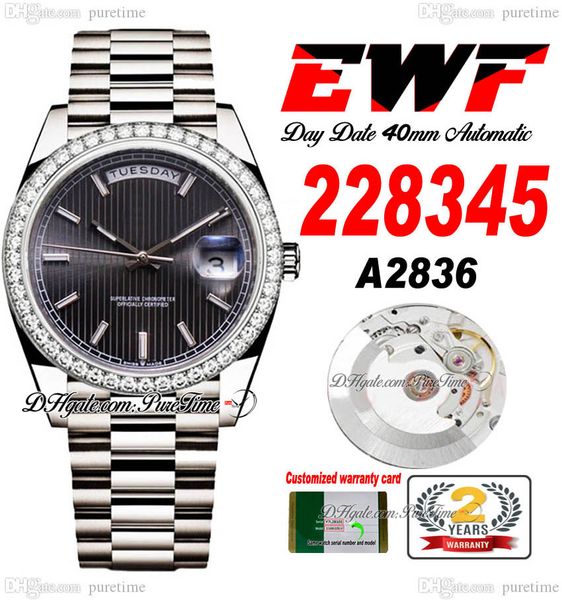 ewf day date 228345 a2836 automatic mens watch 40 diamonds bezel gray textured stick dial presidential bracelet same serial card super editi, Slivery;brown
ewf day date 228345 a2836 automatic mens watch 40 diamonds bezel gray textured stick dial presidential bracelet same serial card super editi, Slivery;brown