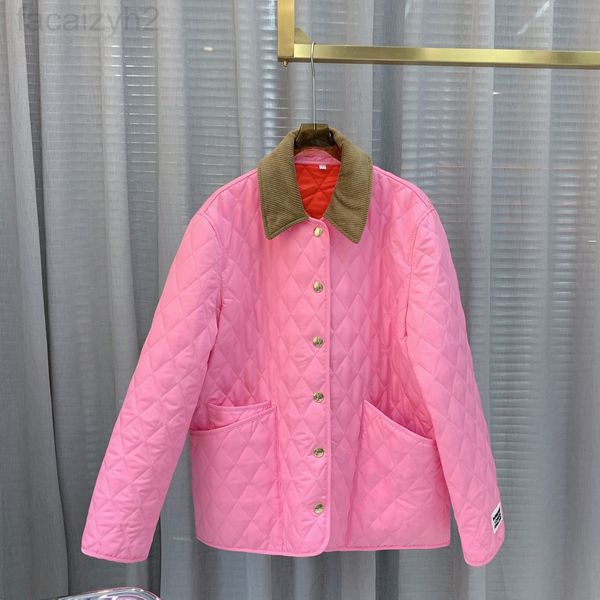 women's jackets designer special season welfare classic two-color collar bu simple rhombus small lapel cotton jacket short quilted 071s, Black;brown
women's jackets designer special season welfare classic two-color collar bu simple rhombus small lapel cotton jacket short quilted 071s, Black;brown
