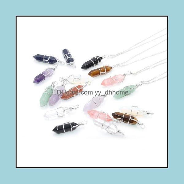 pendant necklaces iron wire wrapped hexagon pendum chakra pendant healing crystal opal turquoise stone pink quartz necklaces jewelry dh4j7, Silver
pendant necklaces iron wire wrapped hexagon pendum chakra pendant healing crystal opal turquoise stone pink quartz necklaces jewelry dh4j7, Silver