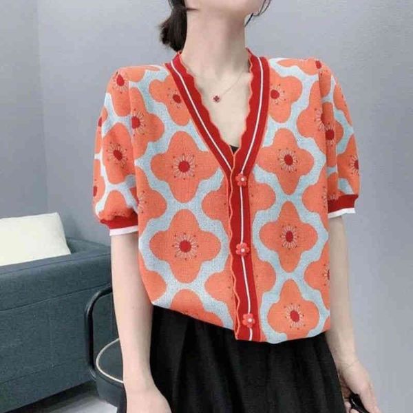 women's sweaters summer women's fashion v-neck flower pattern knitted cardigan age reducing loose k75b, White;black
women's sweaters summer women's fashion v-neck flower pattern knitted cardigan age reducing loose k75b, White;black
