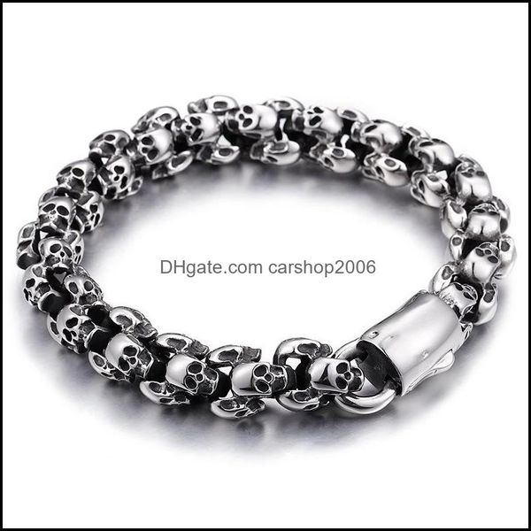 charm bracelets punk long matte skl necklace bracelets for men stainless steel brushed charm link chain male gothic jewelry1 526 q2 dhcsk, Golden;silver
charm bracelets punk long matte skl necklace bracelets for men stainless steel brushed charm link chain male gothic jewelry1 526 q2 dhcsk, Golden;silver