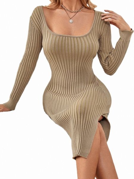 women's sweaters scoop neck slit thigh ribbed knit sweater dress f6wu#, White;black
women's sweaters scoop neck slit thigh ribbed knit sweater dress f6wu#, White;black
