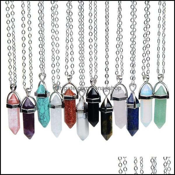 pendant necklaces stainless steel chains hexagonal column crystal natural stone necklaces choker pendant necklace for women men fashi dhelw, Silver
pendant necklaces stainless steel chains hexagonal column crystal natural stone necklaces choker pendant necklace for women men fashi dhelw, Silver