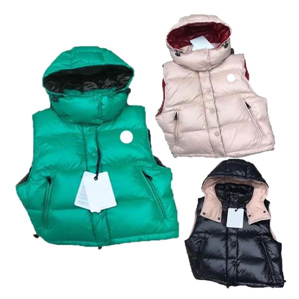 

women's vests winter sleeveless jacket down vest woman warm thick hooded jacket women's cotton work vest women, Black;white