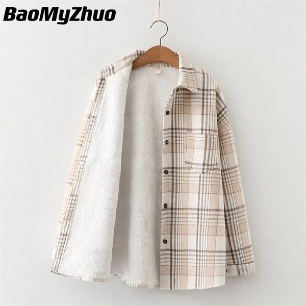 women's jackets winter thick velvet plaid shirts jacket women autumn keep warm blouses and casual slim female clothes coat outwear 220, Black;brown
women's jackets winter thick velvet plaid shirts jacket women autumn keep warm blouses and casual slim female clothes coat outwear 220, Black;brown