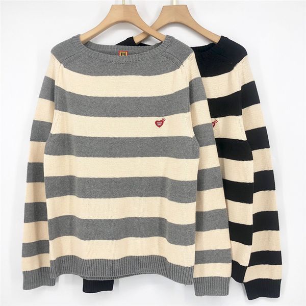 men's sweaters striped sweater men women black gray knit sweatshirts crewneck, White;black
men's sweaters striped sweater men women black gray knit sweatshirts crewneck, White;black