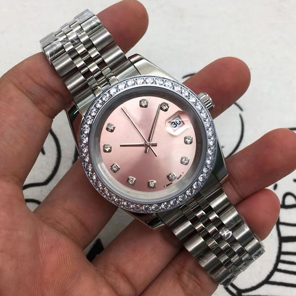 2022 lady watch st9 31mm 36mm pink dial diamond bezel automatic movement mechanical fine steel sapphire crystal glass wristwatch gift, Slivery;brown
2022 lady watch st9 31mm 36mm pink dial diamond bezel automatic movement mechanical fine steel sapphire crystal glass wristwatch gift, Slivery;brown