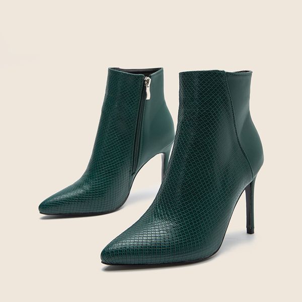 luxury women's shoes short boots side zipper autumn winter stiletto high heel snake print nude fashion leather boot, Black
luxury women's shoes short boots side zipper autumn winter stiletto high heel snake print nude fashion leather boot, Black