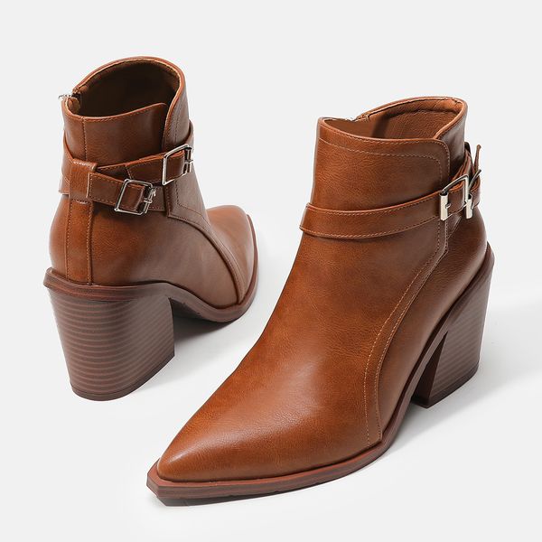 branded ladies boots leather short boot 2022 ankle buckle thick high heel winter chelsea women's shoes fashionable, Black
branded ladies boots leather short boot 2022 ankle buckle thick high heel winter chelsea women's shoes fashionable, Black