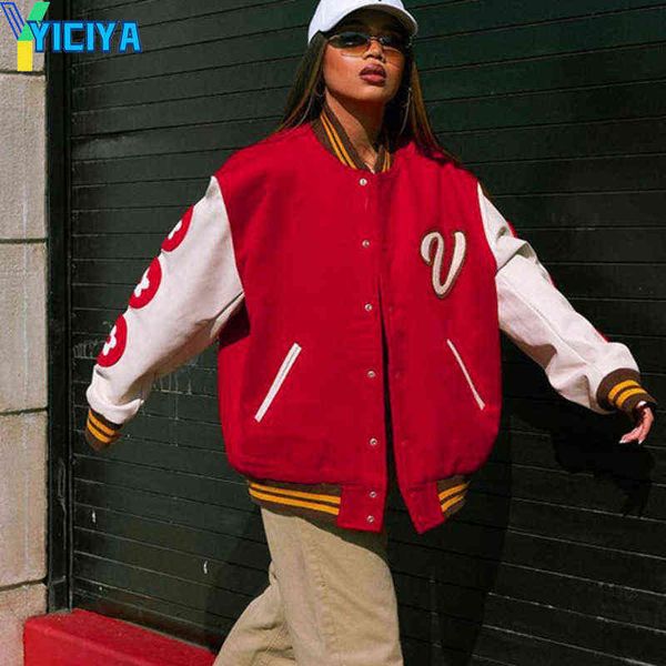 women's jackets oversized jackets autumn winter varsity jackets baseball women red fashion long sleeve 2021 loose letter print bomber c, Black;brown
women's jackets oversized jackets autumn winter varsity jackets baseball women red fashion long sleeve 2021 loose letter print bomber c, Black;brown