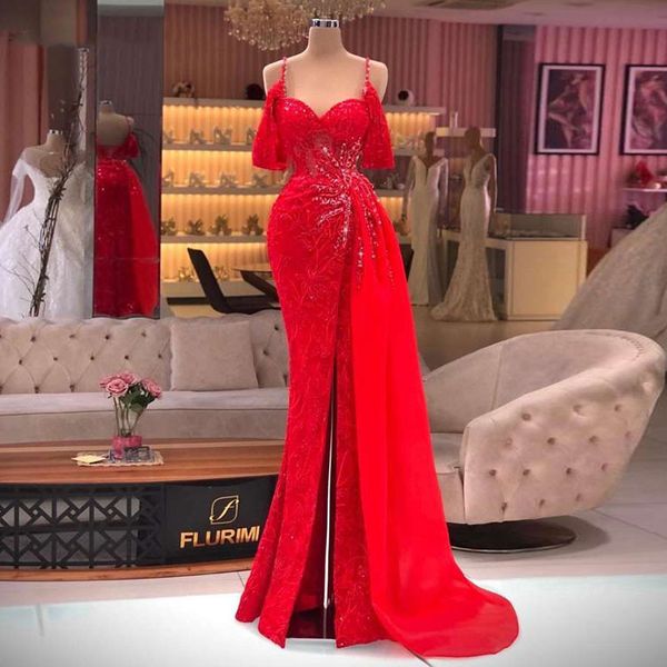 red mermaid sparkling prom dresses princess spaghetti straps sleeveless sweetheart appliques sequins lace side slit floor length party gowns, Black
red mermaid sparkling prom dresses princess spaghetti straps sleeveless sweetheart appliques sequins lace side slit floor length party gowns, Black