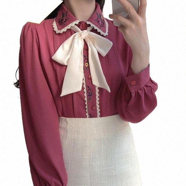 women's blouses & shirts women's blouses & shirts elegant flower embroidery bow beading blouse women turn down collar long sleeve, White
women's blouses & shirts women's blouses & shirts elegant flower embroidery bow beading blouse women turn down collar long sleeve, White