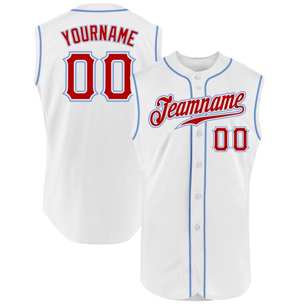 custom white red-light blue authentic sleeveless baseball jersey, Black
custom white red-light blue authentic sleeveless baseball jersey, Black