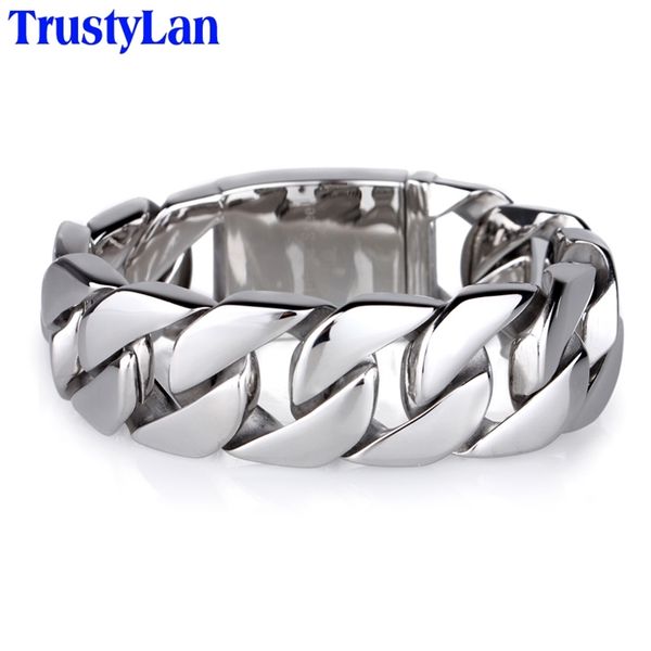 bangle shiny glossy 316l stainless steel mens bracelets 20mm wide curb cuban link chain bracelet men jewellery accessory male bangles 220831, Black
bangle shiny glossy 316l stainless steel mens bracelets 20mm wide curb cuban link chain bracelet men jewellery accessory male bangles 220831, Black