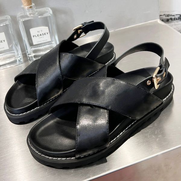 paseo flat comfort sandals redesigned for this season made from soft padded lambskin two wide cross straps with signature brand graphic styl, Black
paseo flat comfort sandals redesigned for this season made from soft padded lambskin two wide cross straps with signature brand graphic styl, Black