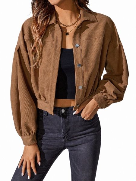 women's jackets drop shoulder button front corduroy jacket k6be#, Black;brown
women's jackets drop shoulder button front corduroy jacket k6be#, Black;brown