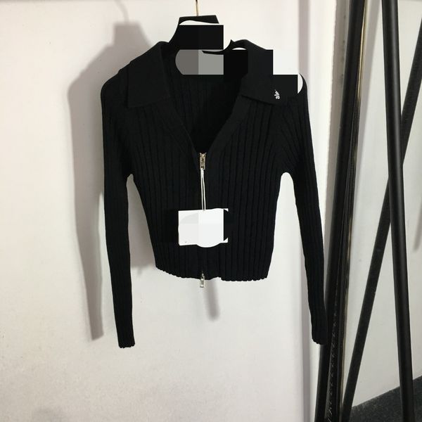 812 l 2022 autumn women's sweaters white .black lapel neck long sleeve meiyi