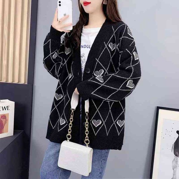 women's sweaters autumn and winter loose bf lazy wind wear foreign style knitted cardigan love long sleeve sweater coat rbyq, White;black
women's sweaters autumn and winter loose bf lazy wind wear foreign style knitted cardigan love long sleeve sweater coat rbyq, White;black