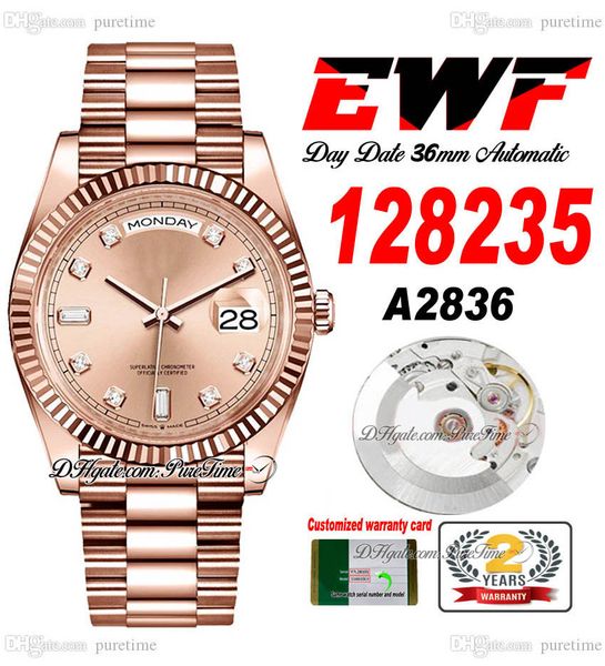 ewf day date 128235 a2836 automatic watch mens ladies 36 rose gold champagne diamonds dial presidential bracelet same serial card super edit, Slivery;brown
ewf day date 128235 a2836 automatic watch mens ladies 36 rose gold champagne diamonds dial presidential bracelet same serial card super edit, Slivery;brown