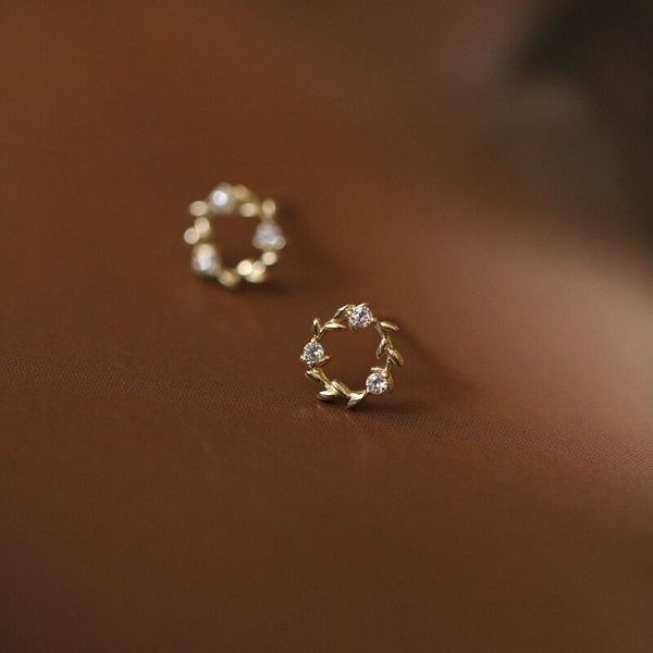 simple wreath studs zircon small garland korean fashion creative fresh jewelry accessories gift, Golden;silver
simple wreath studs zircon small garland korean fashion creative fresh jewelry accessories gift, Golden;silver