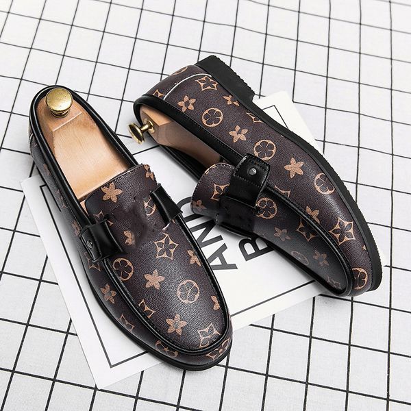 loafers men shoes british print pu round toe belt metal slip on fas louisvuittonshoes louis vuittonn vouitton louievuitton vuittonshoes louisvuittonsandals 7XQ2