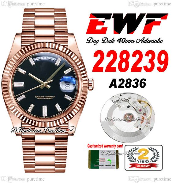 ewf day date 228235 a2836 automatic mens watch 40 rose gold fluted black baguette diamond dial presidential bracelet same serial card super, Slivery;brown
ewf day date 228235 a2836 automatic mens watch 40 rose gold fluted black baguette diamond dial presidential bracelet same serial card super, Slivery;brown