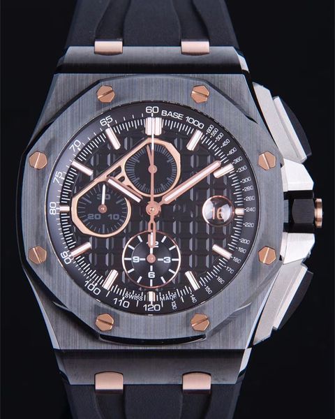 26400 montre de luxe men watches 3126 automatic timing machinery movement watches rubber strap double-sided sapphire lens /0001, Slivery;brown
26400 montre de luxe men watches 3126 automatic timing machinery movement watches rubber strap double-sided sapphire lens /0001, Slivery;brown