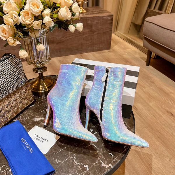 aquazzura women short boots sequins embellished boot high heels pumps pointy toe fashion nightclub wedding party stiletto botas luxury facto, Black
aquazzura women short boots sequins embellished boot high heels pumps pointy toe fashion nightclub wedding party stiletto botas luxury facto, Black