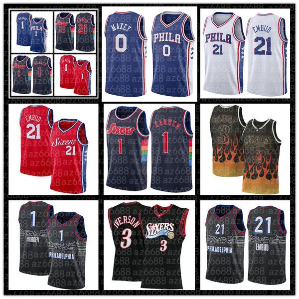 philadelphia''76ers''basketball''nba''jersey 1 james harden joel embiid allen iverson 21 tyrese maxe, Black;red
philadelphia''76ers''basketball''nba''jersey 1 james harden joel embiid allen iverson 21 tyrese maxe, Black;red