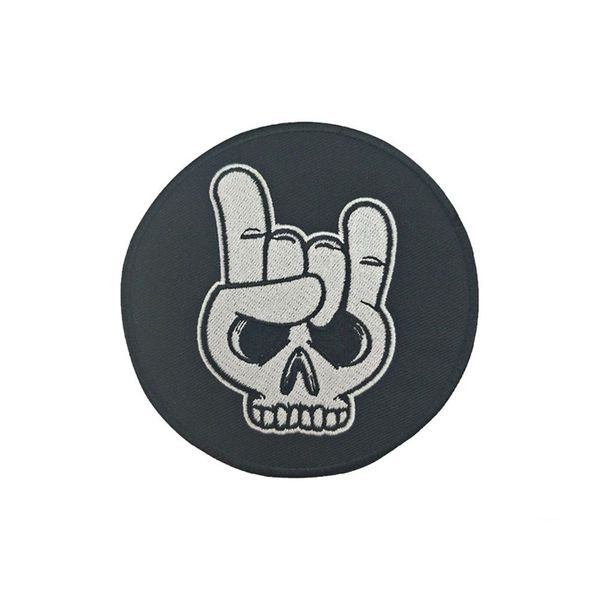 skull rock hand sewing notions embroidery patches for clothing shirts music band iron on patch, Black
skull rock hand sewing notions embroidery patches for clothing shirts music band iron on patch, Black