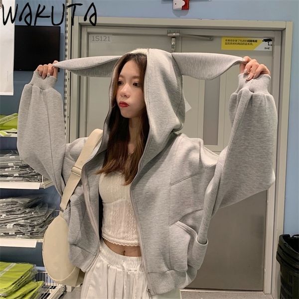 womens hoodies sweatshirts wakuta rabbit ear hooded cardigan women cute short hoodies female korean style spring street loose grey arrival, Black
womens hoodies sweatshirts wakuta rabbit ear hooded cardigan women cute short hoodies female korean style spring street loose grey arrival, Black