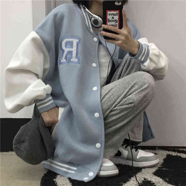 women's jackets spring autumn letter r men women couples harajuku coat american baseball bomber jacket loose streetwear japanese t2208, Black;brown
women's jackets spring autumn letter r men women couples harajuku coat american baseball bomber jacket loose streetwear japanese t2208, Black;brown