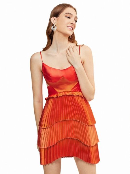 casual dresses x jian lasala colorblock pleated hem satin cami dress 25mo#, Black;gray
casual dresses x jian lasala colorblock pleated hem satin cami dress 25mo#, Black;gray