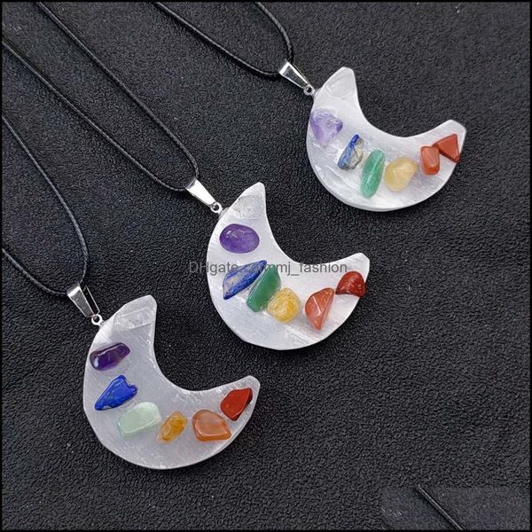 pendant necklaces healing gypsum crescent moon stone pendant seven chakra necklace reiki crystal agate for necklaces wom dhseller2010 dh7yi, Silver
pendant necklaces healing gypsum crescent moon stone pendant seven chakra necklace reiki crystal agate for necklaces wom dhseller2010 dh7yi, Silver