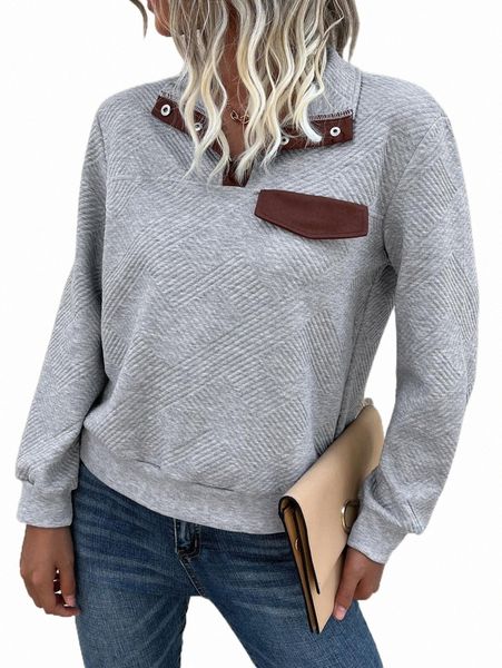 women's hoodies & sweatshirts quarter button flap detail sweatshirt m74n#, Black 
women's hoodies & sweatshirts quarter button flap detail sweatshirt m74n#, Black