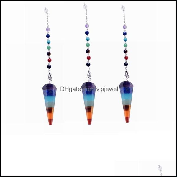 pendant necklaces 7 chakra stone yoga necklace quartz natural stones dowsing pendum necklaces reiki rainbow jewelry womans gift drop dhtez, Silver
pendant necklaces 7 chakra stone yoga necklace quartz natural stones dowsing pendum necklaces reiki rainbow jewelry womans gift drop dhtez, Silver